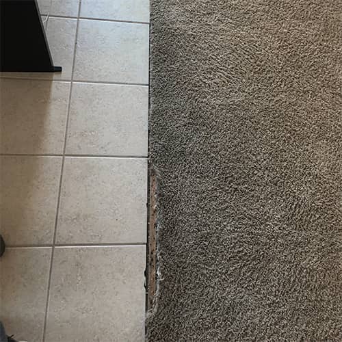 torn carpet needs repaired