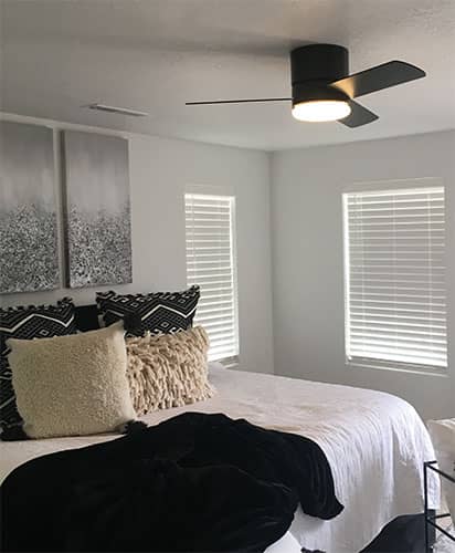 install ceiling fan and blinds