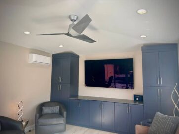 casita cabinet and fan view